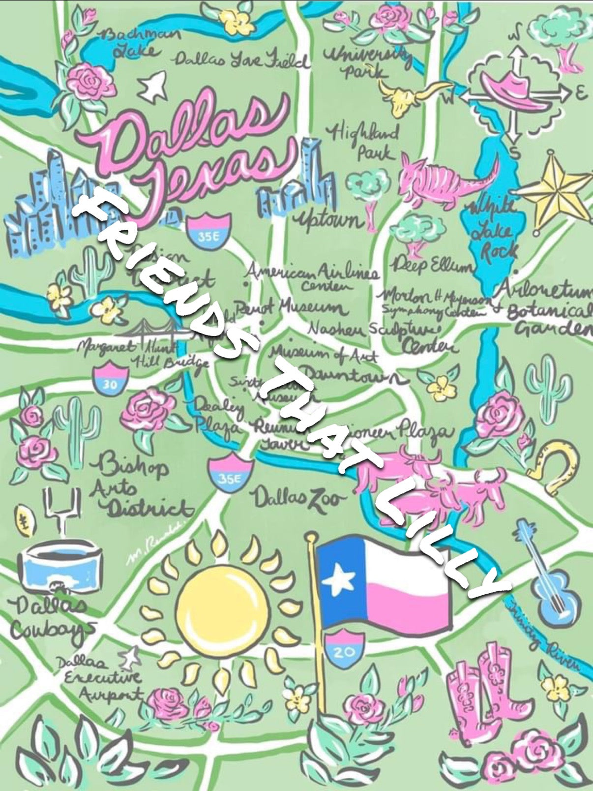 Women's T-Shirts: Dallas, TX - no helmet Map Illustration Design