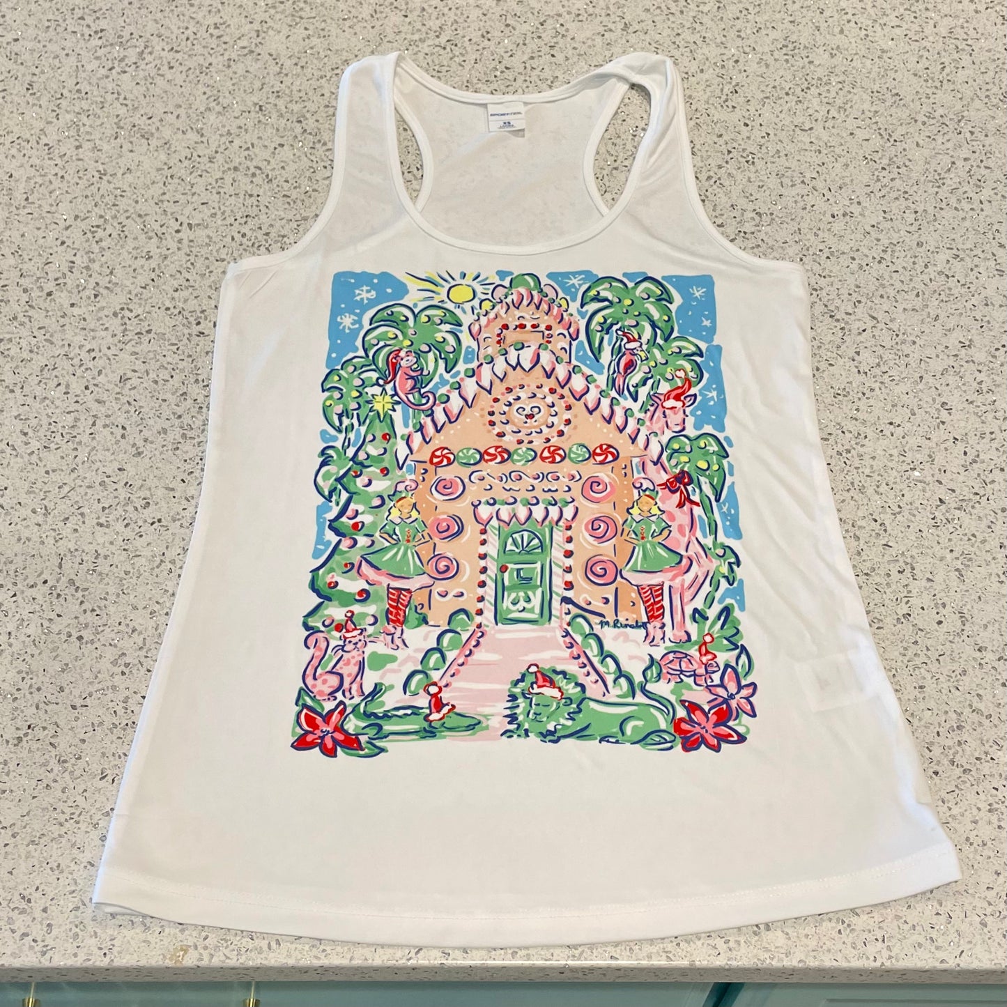 Women's T-Shirts: Holiday Gingerbread House