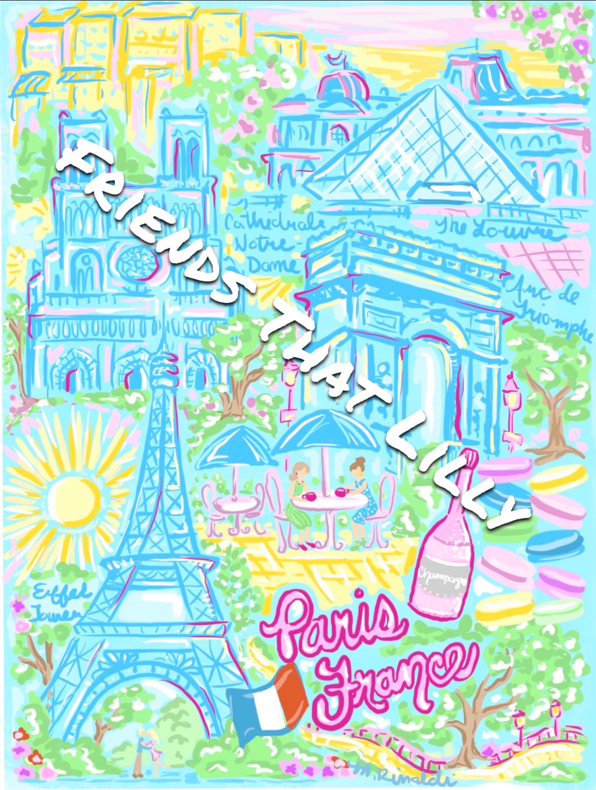 Women's T-Shirts: Paris, France Map Illustration Design
