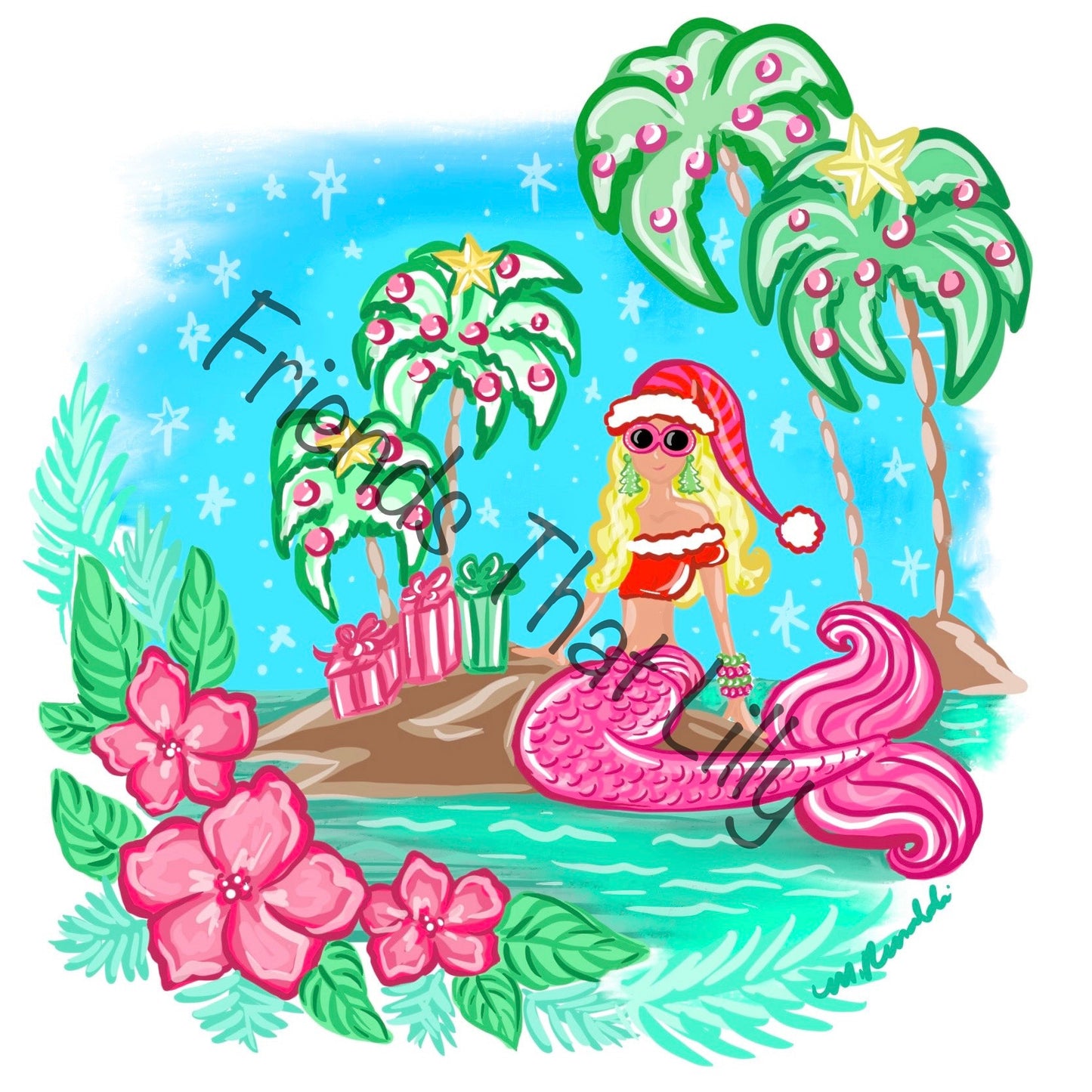 Women's T-Shirts: Holiday Beach Mermaid