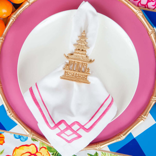 Gold Shanghai Napkin Ring (4pk)