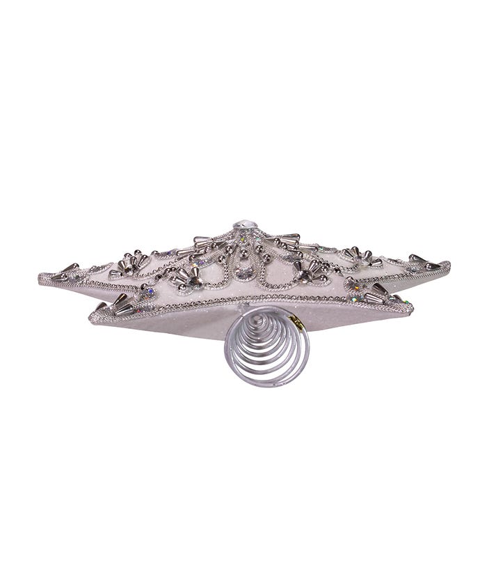 13.5" Un-Lit White and Silver Star Treetop