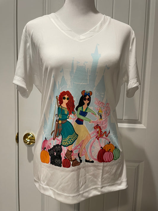 SALE! FTL Warrior Princesses w/ Pumpkins Illustration Shirt