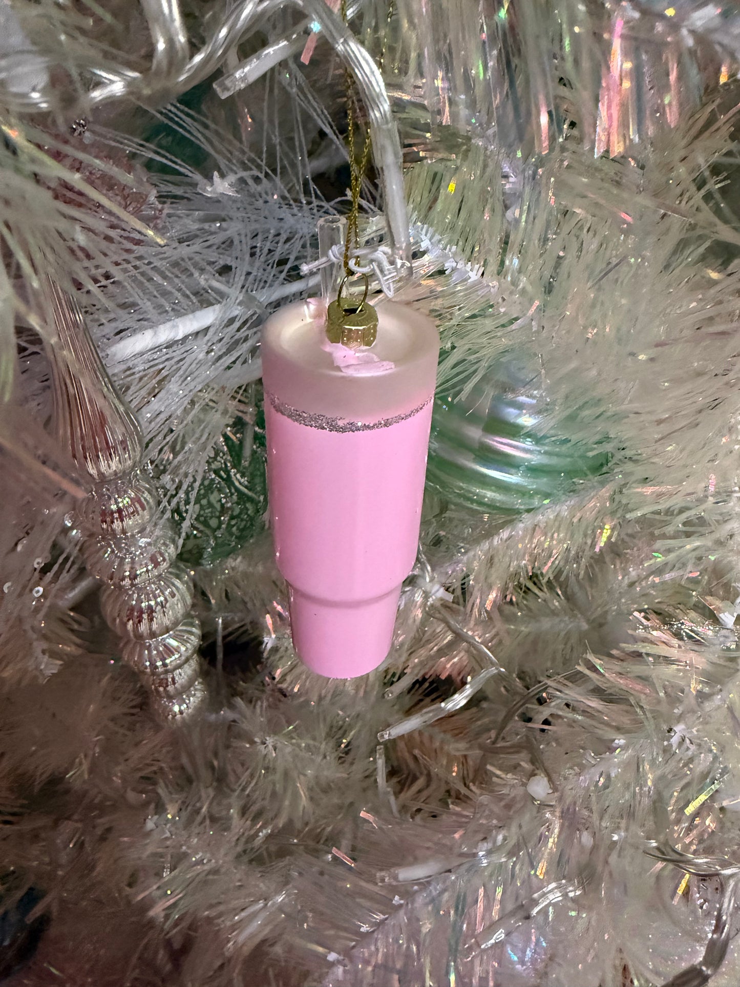 New! Bubblegum Pink Trendy Tumbler Christmas Ornament