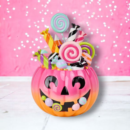 17" Jack O' Lantern Filled With Candy Figurine