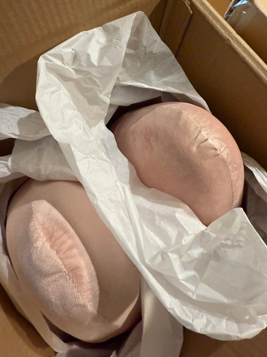 New! Boo Ville Large Pink Candy Corn Figurine- Set of Two