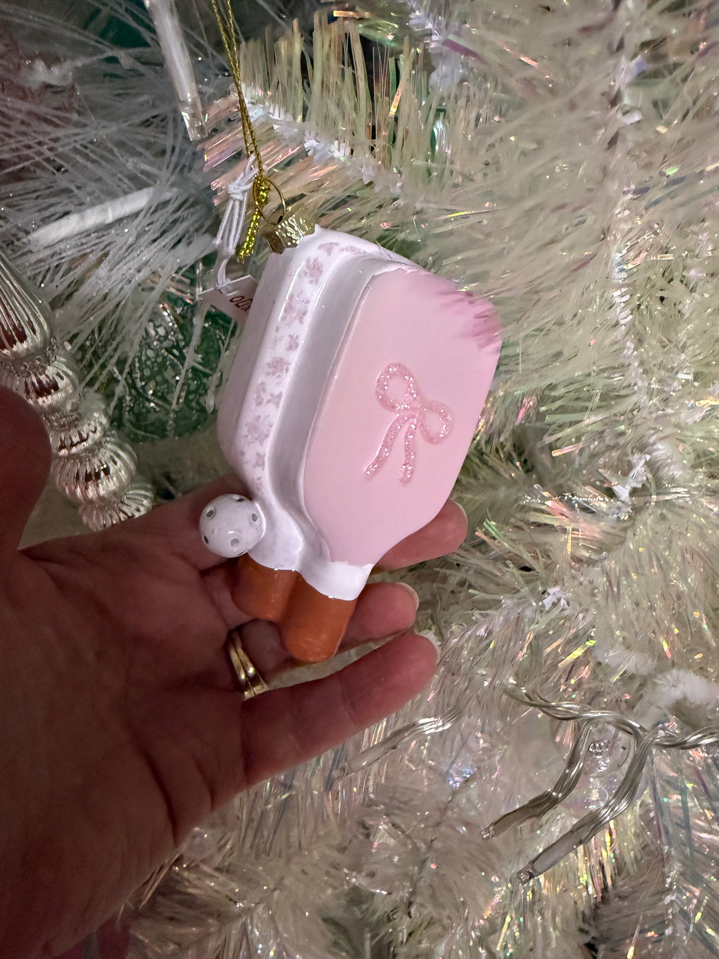 New! Pretty In Pinkleball Paddle Ornament Christmas Ornament