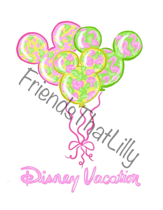 Women's T-shirts: Vacation Balloons Illustrated Design