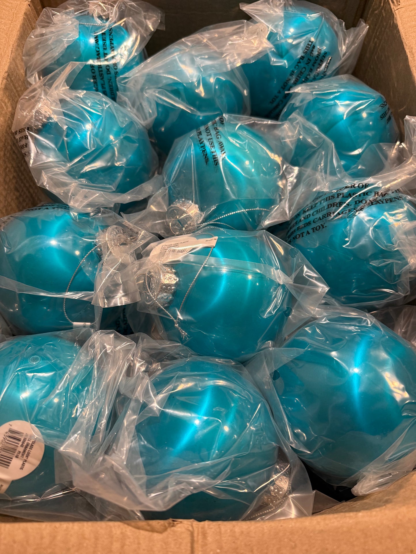 Peacock Blue 4" Ball Ornaments