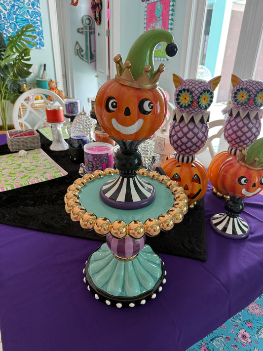 Spooky Season Ceramic Pedestal Cake Plate
