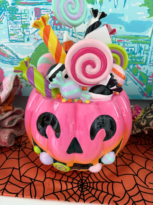 17" Jack O' Lantern Filled With Candy Figurine
