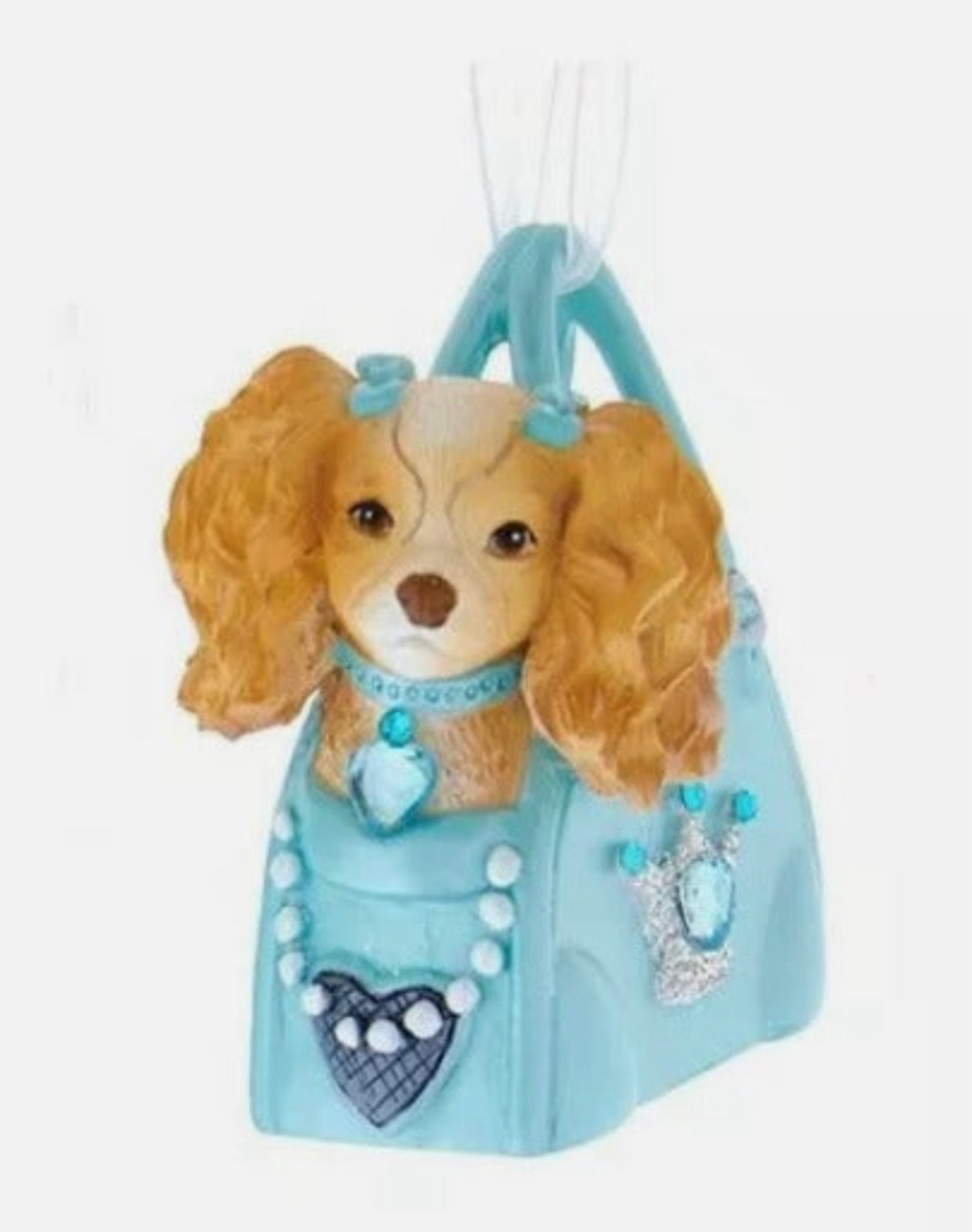 Posh Dog Ornaments in A Blue Purse: Assorted Styles