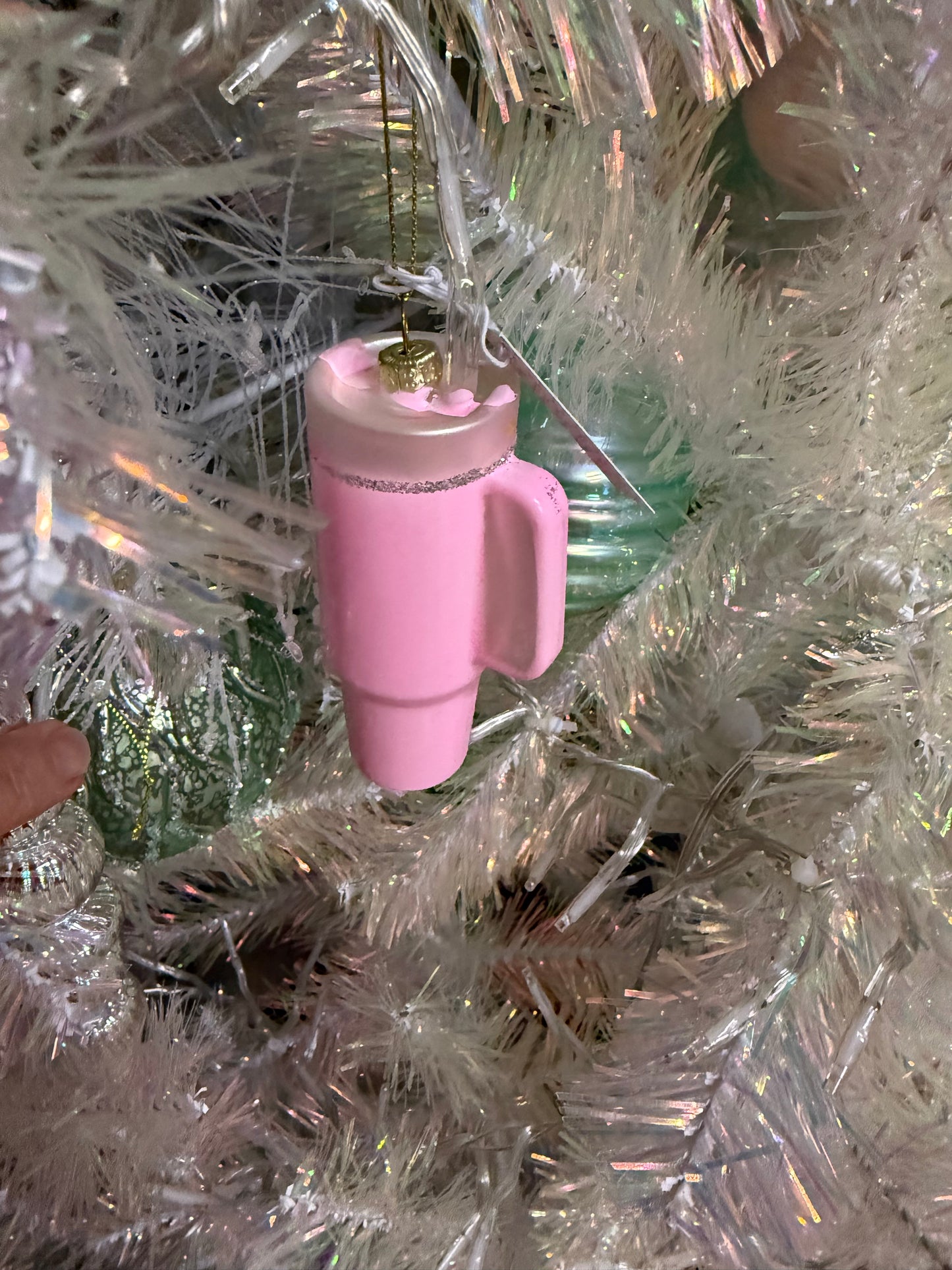New! Bubblegum Pink Trendy Tumbler Christmas Ornament