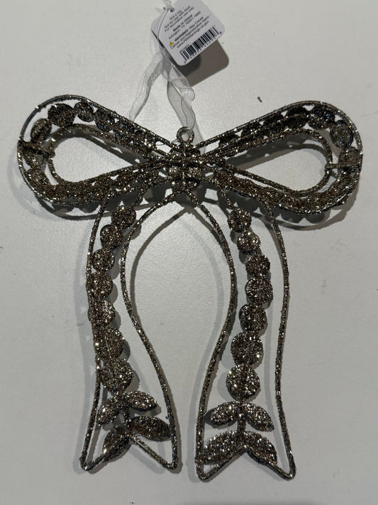 Clear Jeweled Bow Ornament
