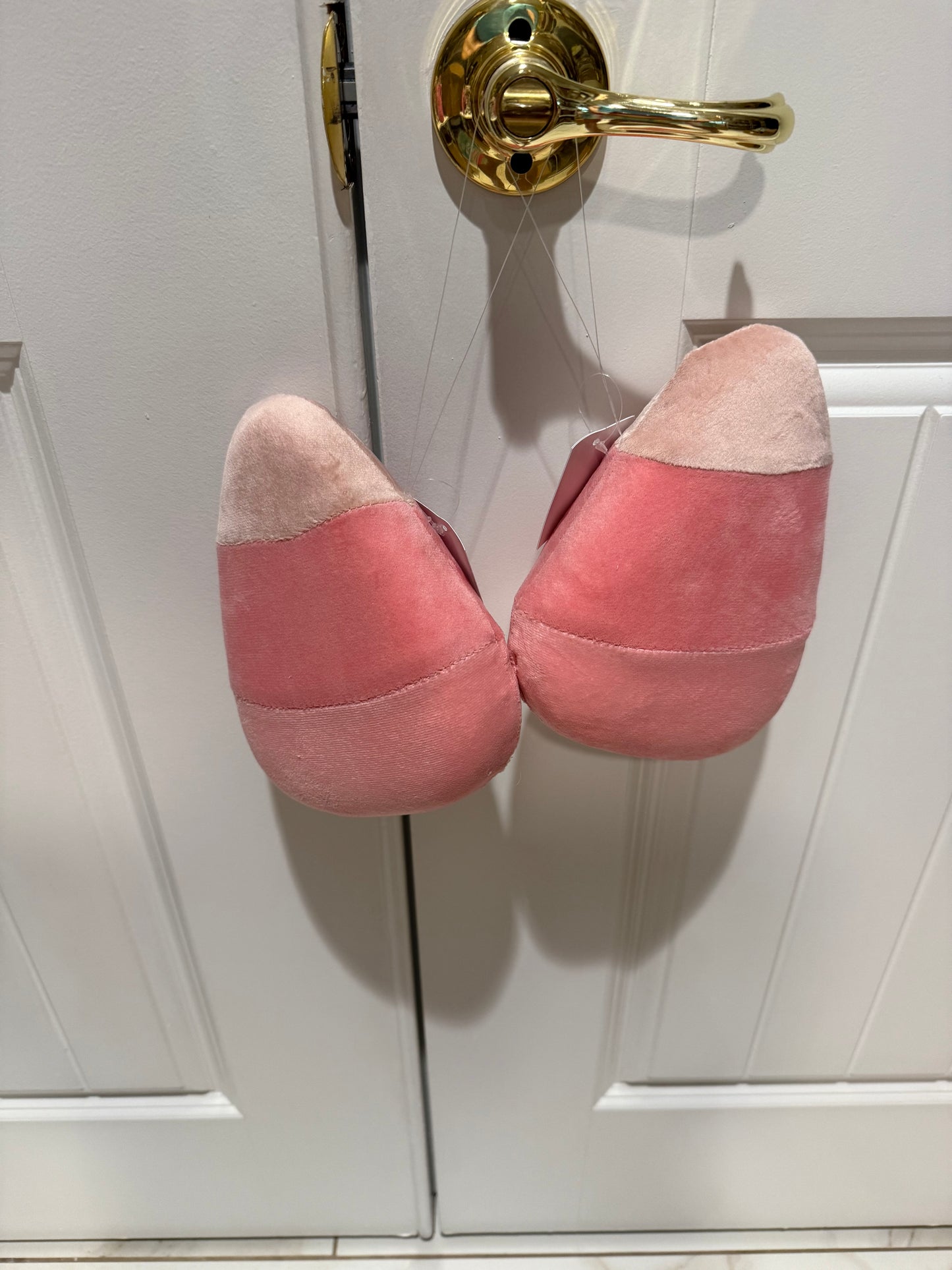 New! Boo Ville Pink Candy Corn Ornament- Set of Two