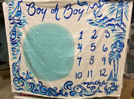 SALE! Month to Month Blanket - Baby Boy