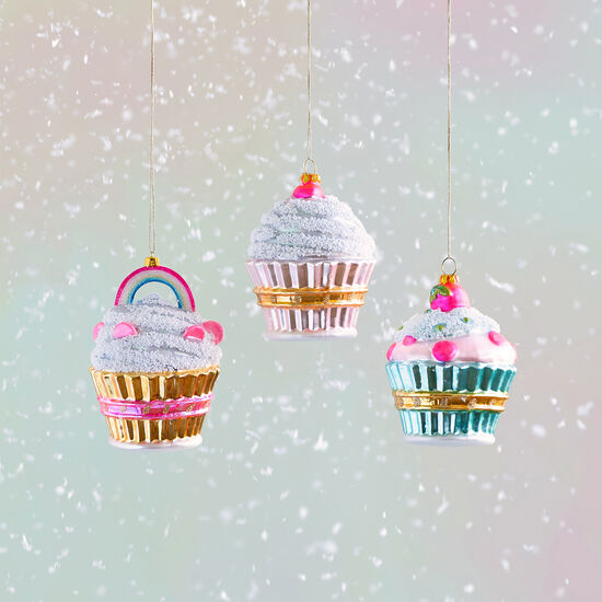 Sweet Cupcake Ornaments: Set of 3