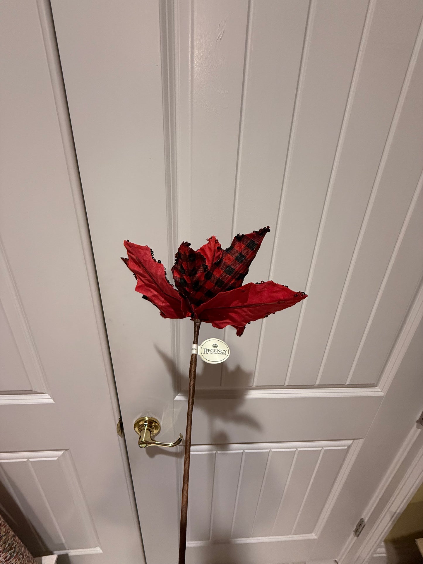 Buffalo Check Red & Black Bead Edge Stems- Set of Four