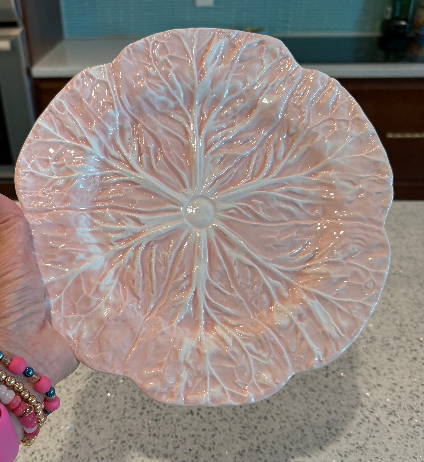 Soft Pink Cabbage Dinner Plates: Set of Four