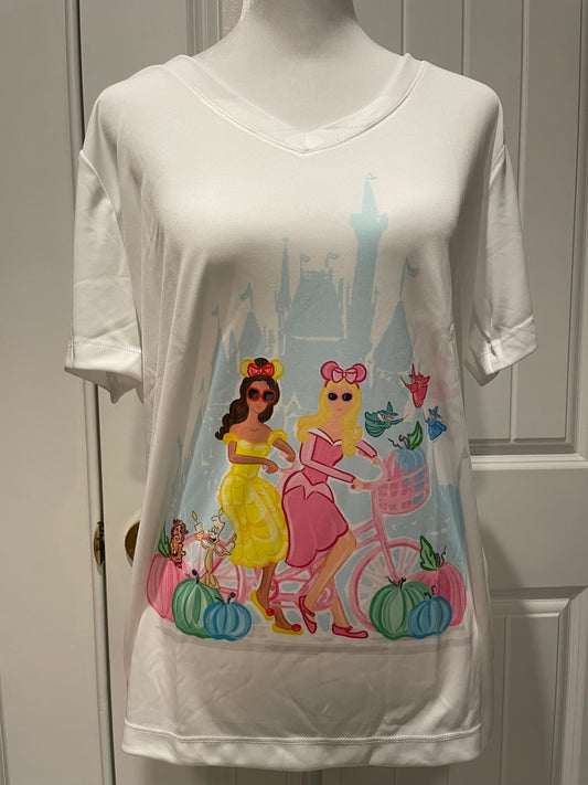 SALE! FTL Yellow and Pink Princess w/ Pumpkins Illustration Shirts