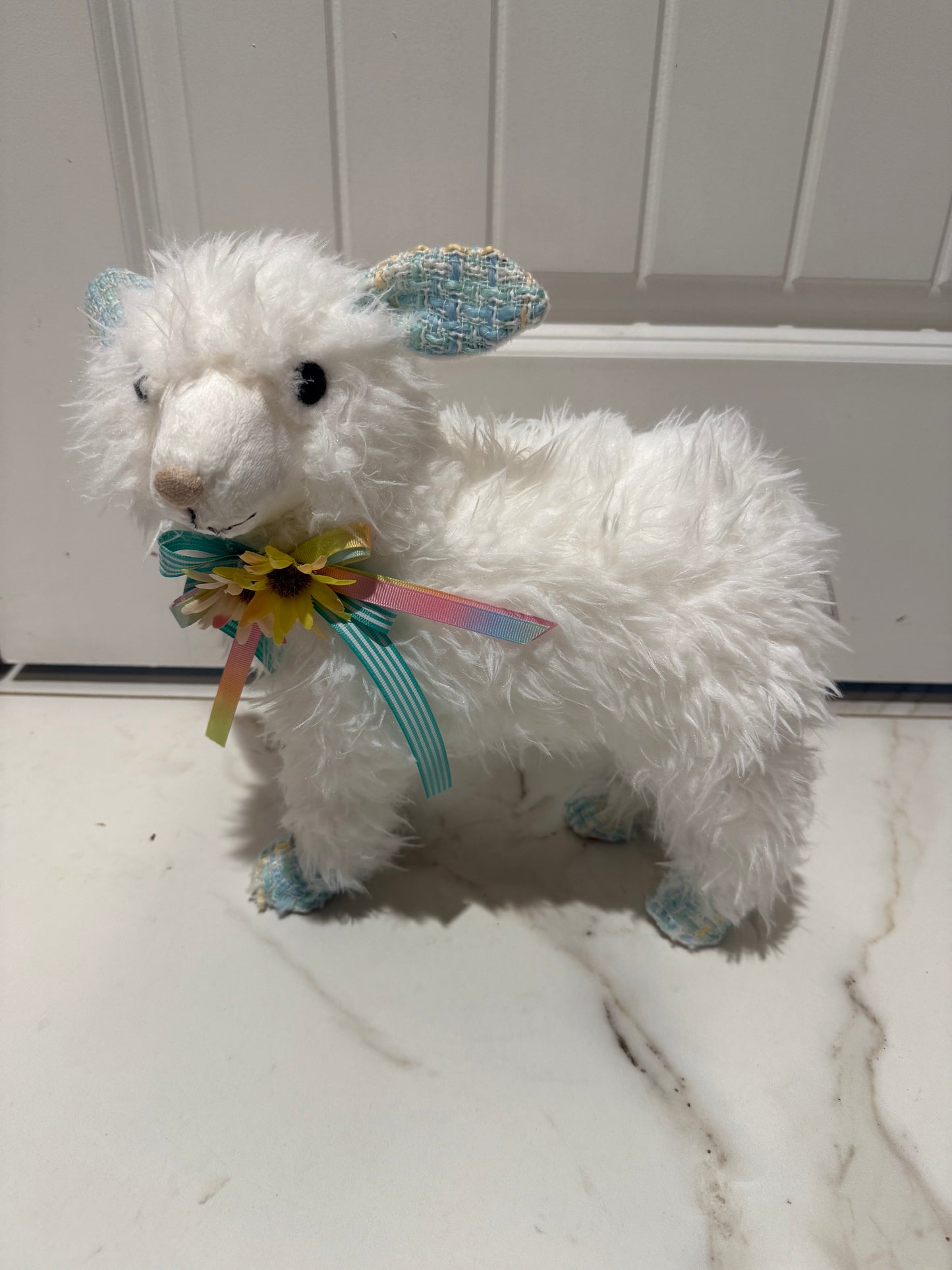 Cotton Candy Land Baby Lamb With Pastel Bow