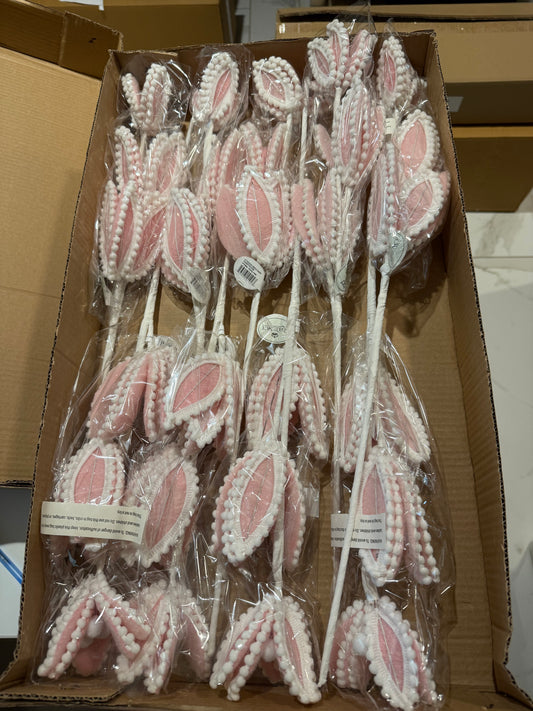 Pink Frosted Triple Candy Poinsettia Stem