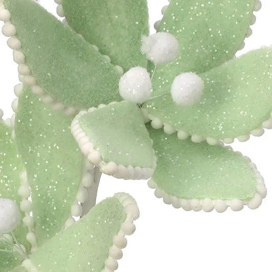 Pastel Green Frosted Triple Candy Poinsettia Stem