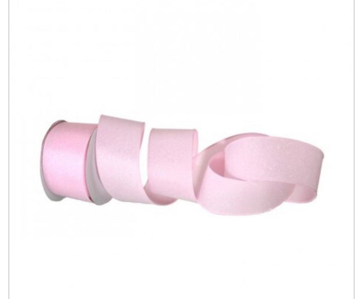 Pink Candy Glitter Wired Ribbon