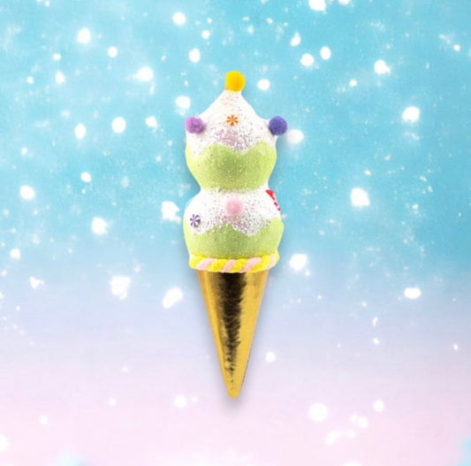 Double Scoop Ice Cream Cone Ornaments: Pink And Green