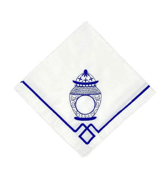 Monogram Ginger Jar Embroidery Napkin: Set of Four