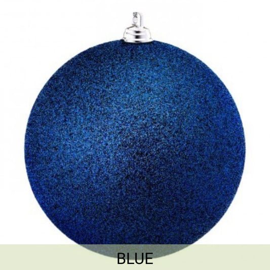 140MM Blue Glitter Ball Ornments - 2PC