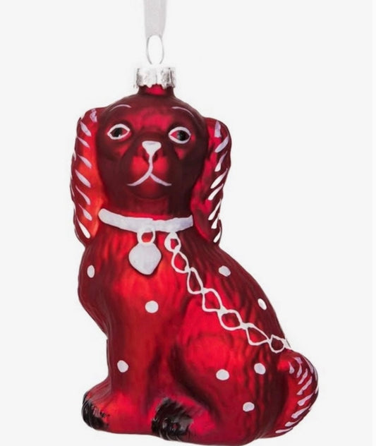 Pearlized Red Staffordshire Dog Ornament