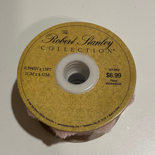 0.4” x 15’ Cotton Candy Pink Pom Poms Ribbon