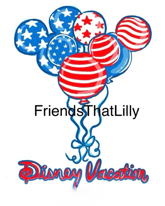Women's T-shirts: Patriotic Vacation Balloons