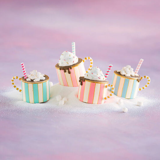 4.5" Hot Cocoa Ornaments In Assorted Colors