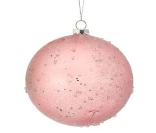 150MM Sparkly Gumdrop Ball Ornament - Pink