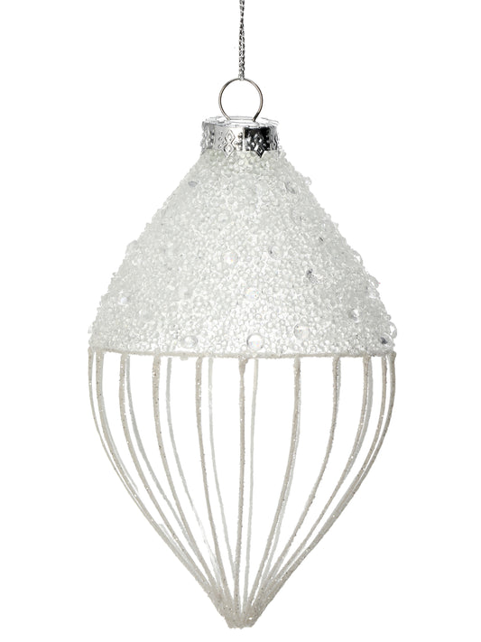4" Glass Sequin Finial Ornament