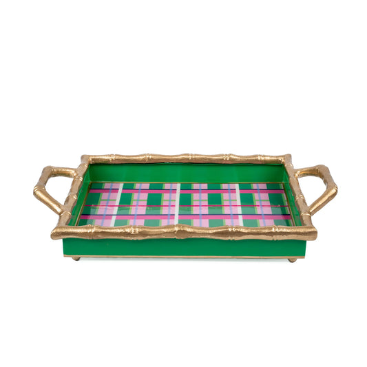 Mad Plaid Enameled Chang Mai Tray