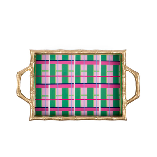 Mad Plaid Enameled Chang Mai Tray