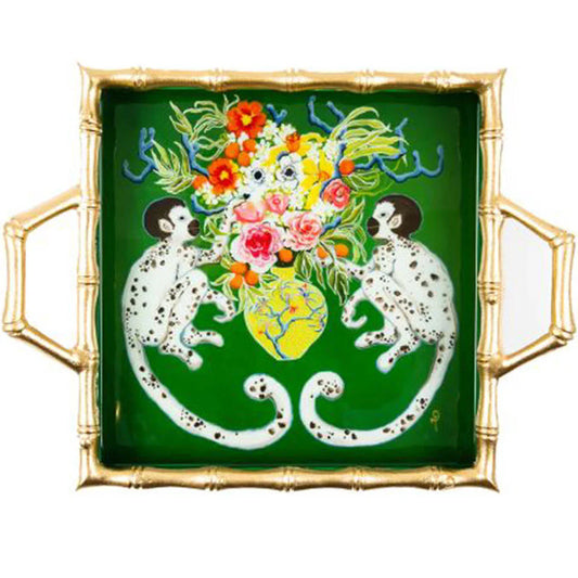 Monkeying Around Enameled Chang Mai Tray