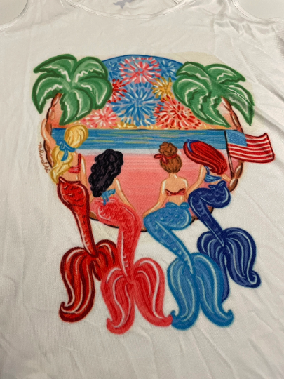 Women's T-shirts: Patriotic Mermaids