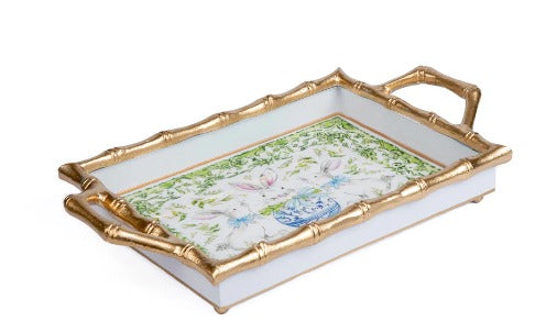 Bunny Trio Enameled Chang Mai Tray