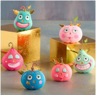 New! GlitterVille Tabletop Pumpkin Pixies in Assorted Colors