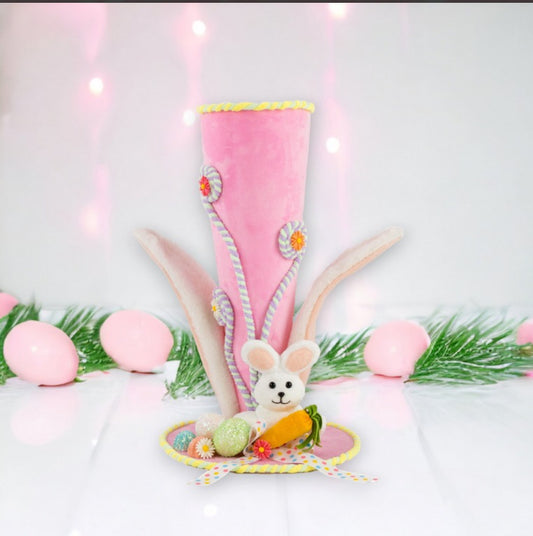 Pink Bunny Top Hat With Ears Table Decor