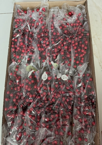 Country Berry Cluster Stems Sprays- Set of 12