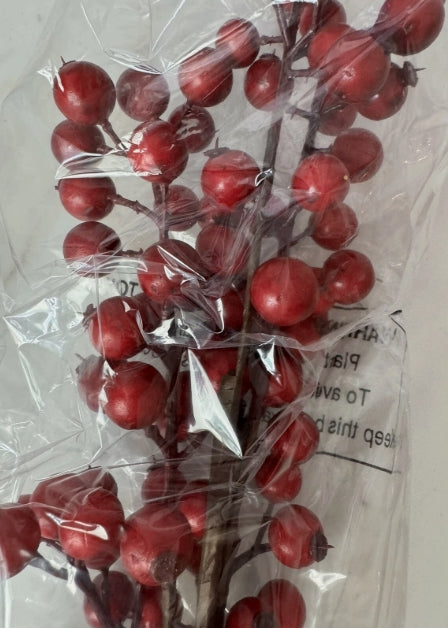 Country Berry Cluster Stems Sprays- Set of 12