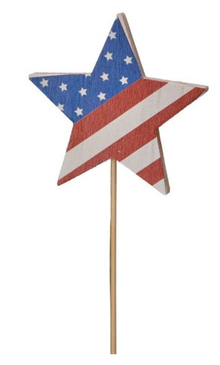 Patriotic Wooden Star Pick