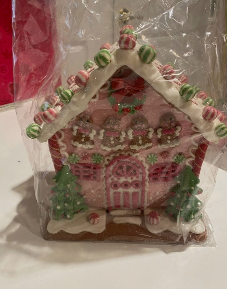 LED Candy House With Gingerbread Cookies Trim