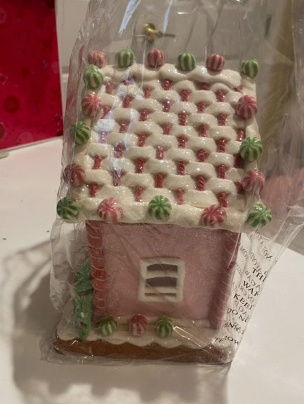 LED Candy House With Gingerbread Cookies Trim