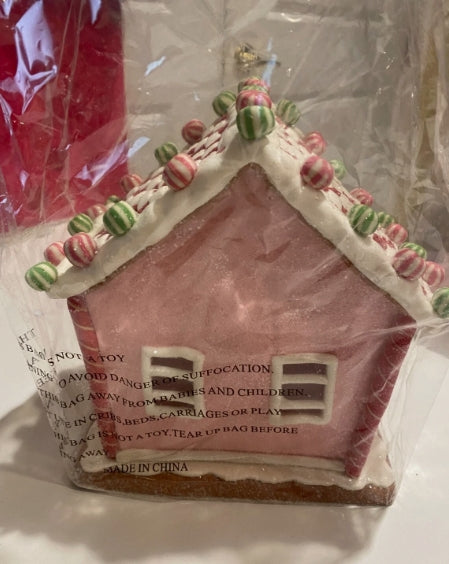 LED Candy House With Gingerbread Cookies Trim
